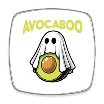 Avocaboo Funny Avocado Halloween Costume Ghost Boo - Square fridge magnet - white - Front