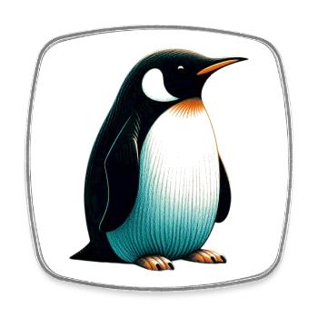 Pinguin - Viereckiger Kühlschrankmagnet - Weiß - Vorne
