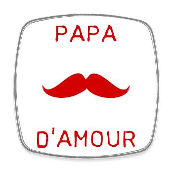 FÊTE DES PÈRES. BONNE FÊTE PAPA. PAPA. BONNE FÊTE. - Magnet carré - blanc - Devant