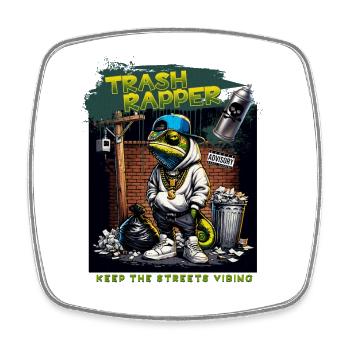 TRASH RAPPER Lizard - Magnet carré - blanc - Devant