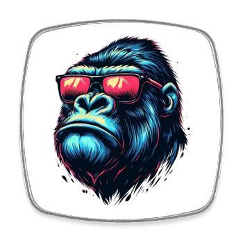 Gorilla - Viereckiger Kühlschrankmagnet - Weiß - Vorne