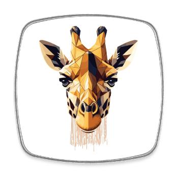 Motif géométrique de polygones de tête de girafe - Magnet carré - blanc - Devant