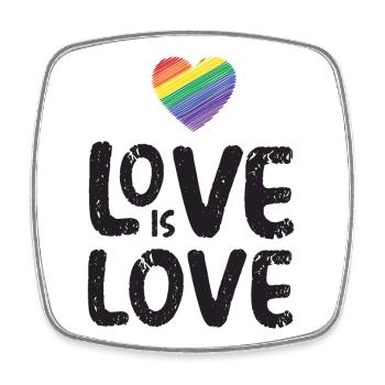 LGBTQ Pride Month - Love is Love - Square fridge magnet - white - Front
