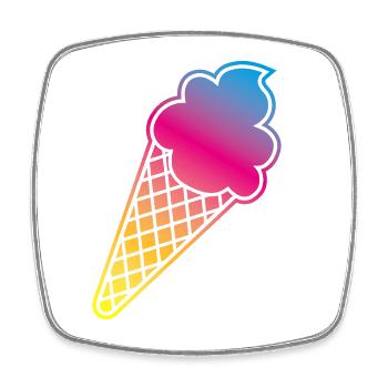 Eis Rahmen Verlauf farbenfroh Sommer Eiswaffel Ice - Viereckiger Kühlschrankmagnet - Weiß - Vorne