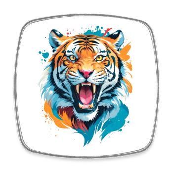 Nepal Tiger - Viereckiger Kühlschrankmagnet - Weiß - Vorne