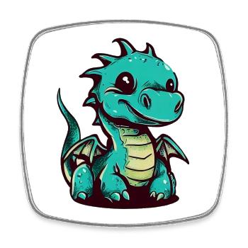 Drache - Viereckiger Kühlschrankmagnet - Weiß - Vorne