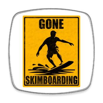 Gone Skimboarding Vintage Sign - Square fridge magnet - white - Front
