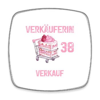 38 Geburtstag Verkäuferin 38 Jahre Verkauf Spruch - Viereckiger Kühlschrankmagnet - Weiß - Vorne