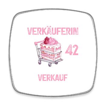 Verkäuferin 42 Geburtstag Verkauf 42 Jahre Spruch - Viereckiger Kühlschrankmagnet - Weiß - Vorne