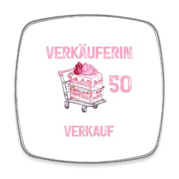 50 Geburtstag Verkäuferin Verkauf 50 Jahre Spruch - Viereckiger Kühlschrankmagnet - Weiß - Vorne