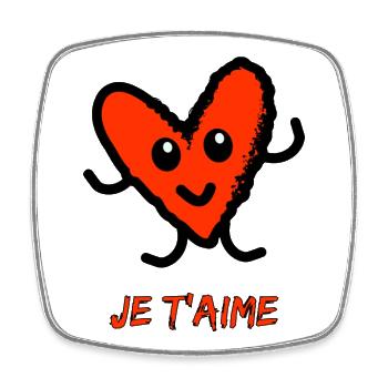 HEART. COUPLE. JUST MARRIED. Bachelorette party. VALENTINE'S DAY. - Square fridge magnet - white - Front