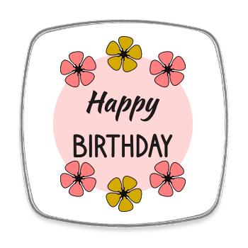 ALLES GUTE ZUM GEBURTSTAG. ALLES GUTE ZUM GEBURTSTAG. JAHRESTAG. - Viereckiger Kühlschrankmagnet - Weiß - Vorne