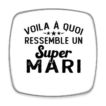 This Is What a Super Funny Husband Looks Like - Square fridge magnet - white - Front