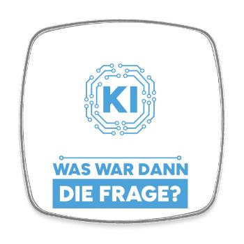 Künstliche Intelligenz Frage Antwort Spruch - Viereckiger Kühlschrankmagnet - Weiß - Vorne