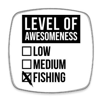 Fishing Fishing Fishing - Square fridge magnet - white - Front