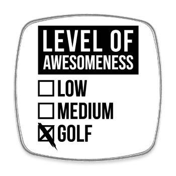 Golf - Viereckiger Kühlschrankmagnet - Weiß - Vorne