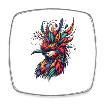 Tropical Bird Nerd - Square fridge magnet - white - Front