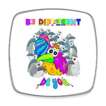 be different - Viereckiger Kühlschrankmagnet - Weiß - Vorne