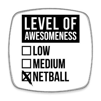 Netzball - Viereckiger Kühlschrankmagnet - Weiß - Vorne