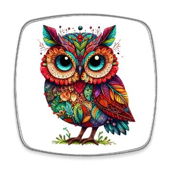 Owl - Square fridge magnet - white - Front
