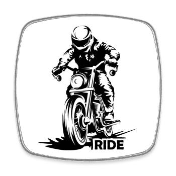 Motorrad Racing Caferacer Ride Biker Streetfighter - Viereckiger Kühlschrankmagnet - Weiß - Vorne
