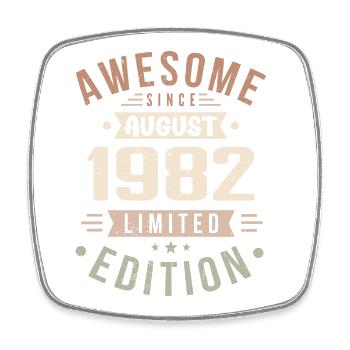 August 1982 Geburtstag im August 1982 Vintage 1982 - Viereckiger Kühlschrankmagnet - Weiß - Vorne
