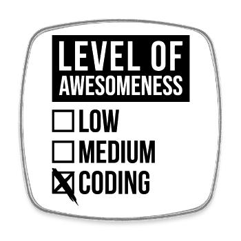 Coding - Square fridge magnet - white - Front