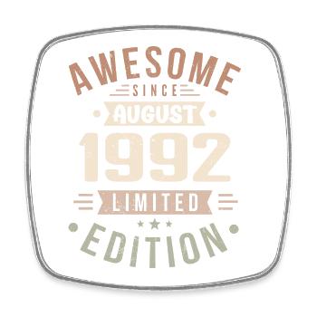 August 1992 Geburtstag im August 1992 Vintage 1992 - Viereckiger Kühlschrankmagnet - Weiß - Vorne