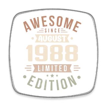 August 1988 Birthday in August 1988 Vintage 1988 - Square fridge magnet - white - Front
