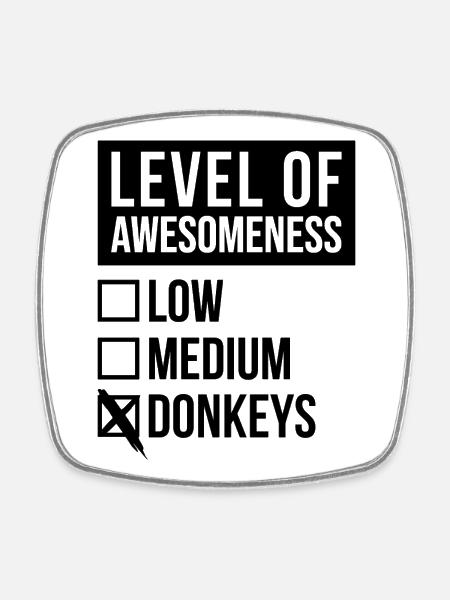 Donkey Donkey Donkey - Square fridge magnet - white