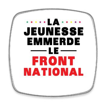 la jeunesse emmerde front national - Magnet carré - blanc - Devant