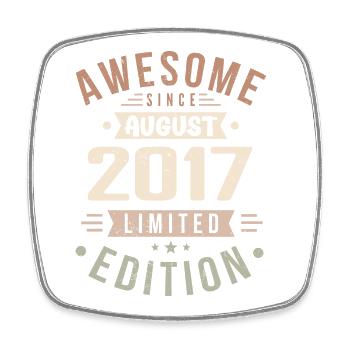 August 2017 Geburtstag im August 2017 Vintage 2017 - Viereckiger Kühlschrankmagnet - Weiß - Vorne