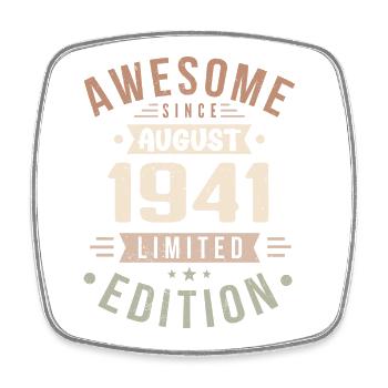 August 1941 Birthday in August 1941 Vintage 1941 - Square fridge magnet - white - Front