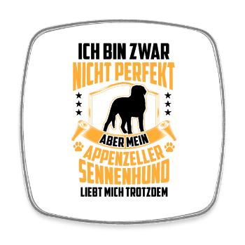 Sennenhund liebt mich Appenzeller Sennenhund - Viereckiger Kühlschrankmagnet - Weiß - Vorne