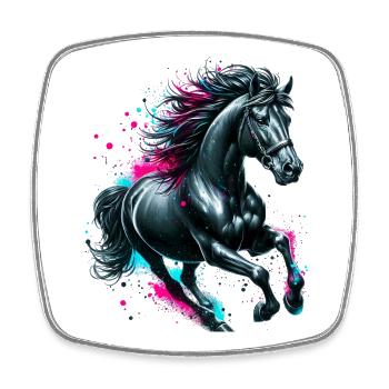 Cheval - Magnet carré - blanc - Devant