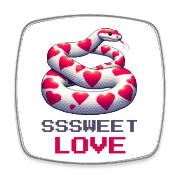 Snake, sweet love - Square fridge magnet - white - Front