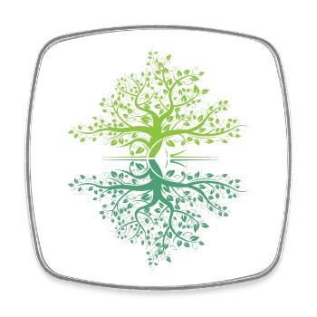 Baum Spiegelung Wald Natur Schutz Outdoor Logo - Viereckiger Kühlschrankmagnet - Weiß - Vorne
