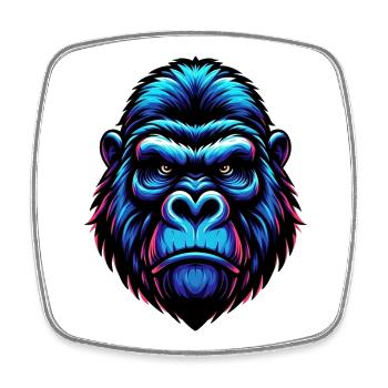 Gorilla - Square fridge magnet - white - Front