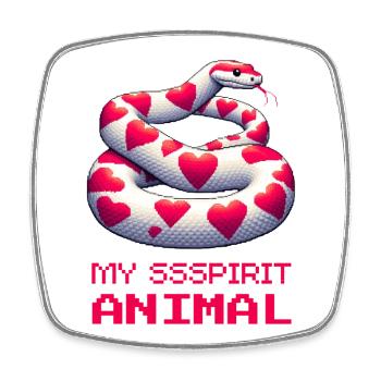 Le serpent, mon animal spirituel - Magnet carré - blanc - Devant