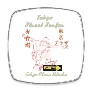 Tokyo Surfer Dude - Viereckiger Kühlschrankmagnet - Weiß - Vorne