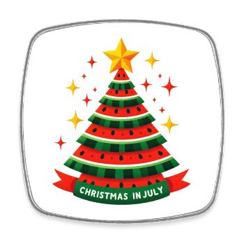 Feiern Sie Weihnachten im Juli mit Watermelon Cheer! - Viereckiger Kühlschrankmagnet - Weiß - Vorne