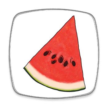 Watermelon Triangle - Square fridge magnet - white - Front
