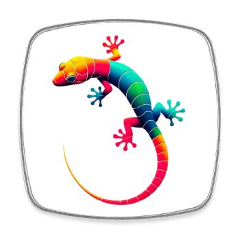 Gecko - Magnet carré - blanc - Devant