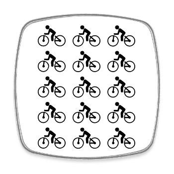 Bicycle - Square fridge magnet - white - Front