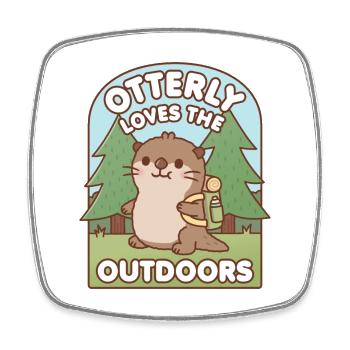 Niedlicher Otter Otterly liebt die Natur Wandern Wortspiel - Viereckiger Kühlschrankmagnet - Weiß - Vorne