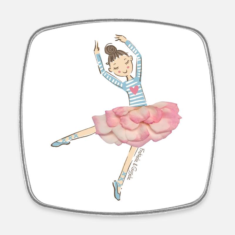 Prima Ballerina - Square fridge magnet - white