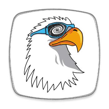 Eagle und Galactic Goggles - Viereckiger Kühlschrankmagnet - Weiß - Vorne