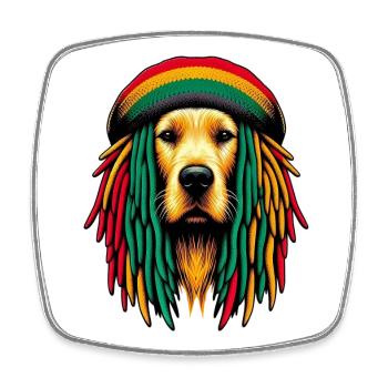 Chien Rasta Jamaïque Jamaïque Jamaïque Jamaïcain - Magnet carré - blanc - Devant
