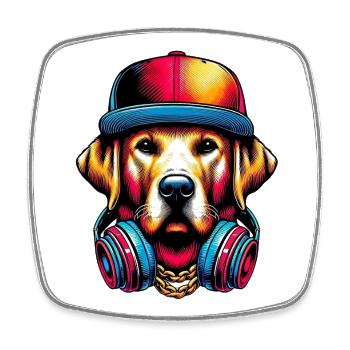 Hund - Viereckiger Kühlschrankmagnet - Weiß - Vorne