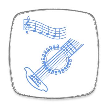 Musicien guitare - Magnet carré - blanc - Devant